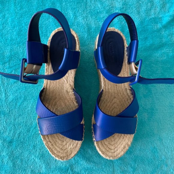 Celine Criss Cross Leather Espadrille Sandals - Picture 3 of 13